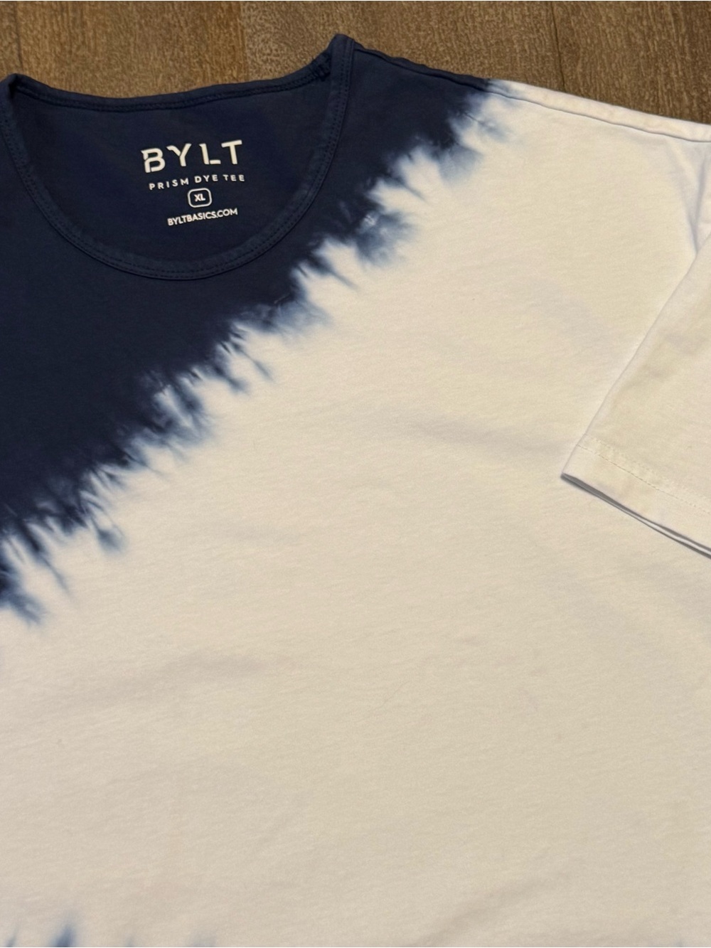 BYLT Prism Dye Tee Men’s Crew Neck Short Sleeve Tie-Dye Blue/White XL